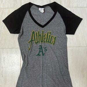 Althetics A’s T-Shirt sports team shirt sleeve gray